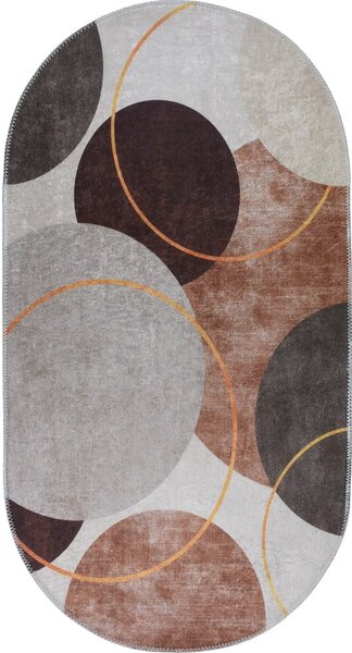 Pratelný koberec v krémovo-hnědé barvě 60x100 cm Oval – Vitaus