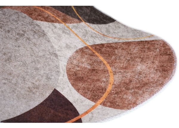 Pratelný koberec v krémovo-hnědé barvě 60x100 cm Oval – Vitaus