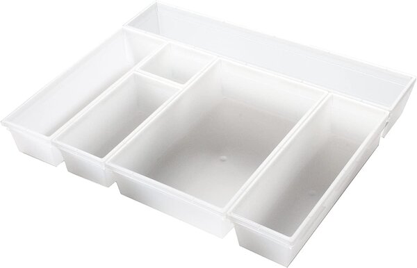 Organizér do šuplíku kuchyně i koupelny, příborník Rotho BASIC, mléčná (38x15)