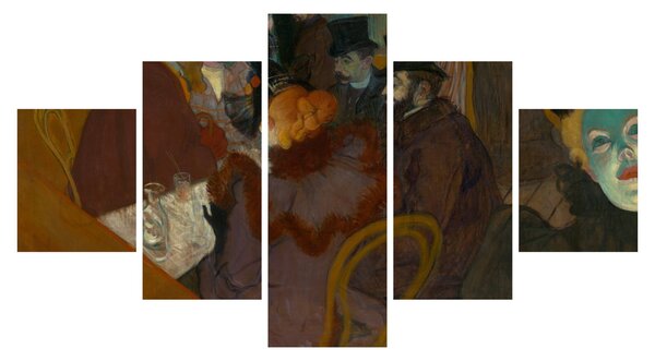 Obraz - Henri de Toulouse-Lautrec, At the Moulin Rouge, reprodukce (125x70 cm)