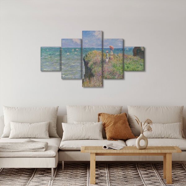 Obraz - Claude Monet, Cliff Walk at Pourville, reprodukce (125x70 cm)