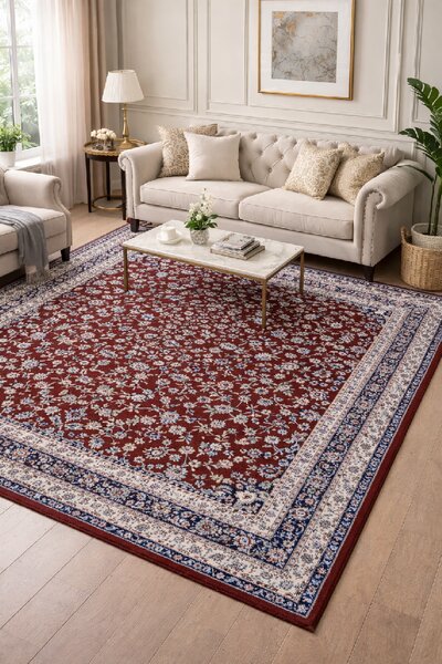 BE Koberec Jasmin 9870 RED - červený obdélníkový Rozměr: 80x150 cm