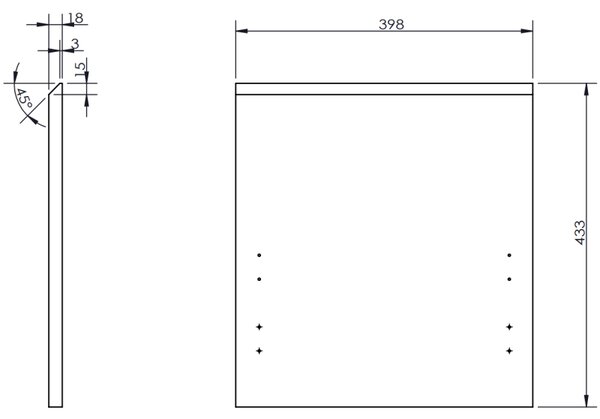 Mexen Rivel, koupelnová skříňka 40 cm, 1 zásuvka, drážkovaná, bílá matná, 91A20-04047-1-BF01