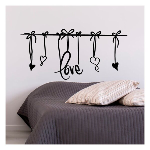Bílá samolepka Ambiance Love Headboard