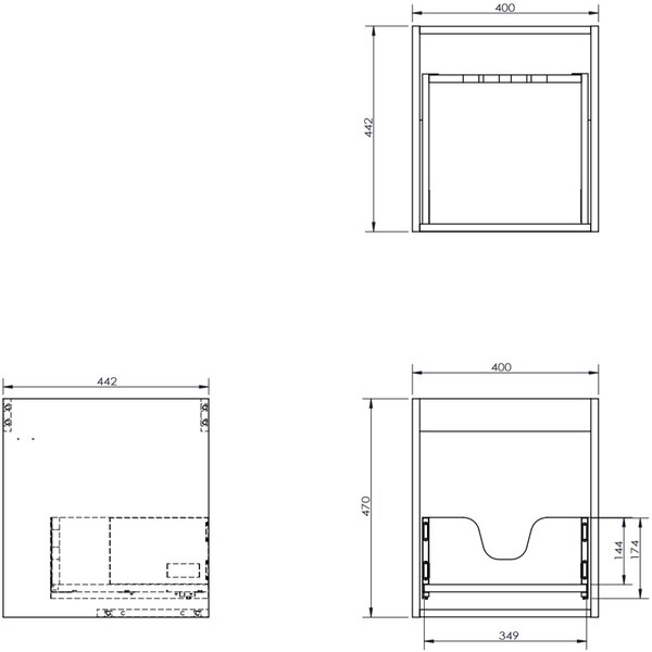 Mexen Rivel, koupelnová skříňka 40 cm, 1 zásuvka, drážkovaná, bílá matná, 91A20-04047-1-BF01
