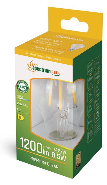 Spectrum LED LED žárovka GLS E-27 8,5W WOJ+14596