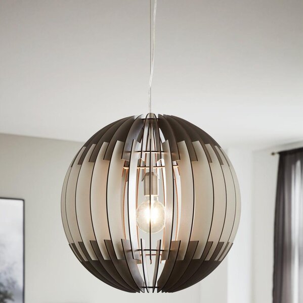 Eglo 63256 - Lustr na lanku OLMERO PRO 1xE27/60W/230V pr. 40 cm šedá/bílá
