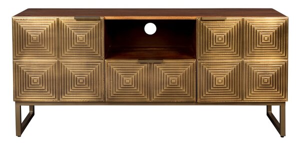 TV stolek z mangového dřeva ve zlaté barvě 40x60 cm Volan – Dutchbone
