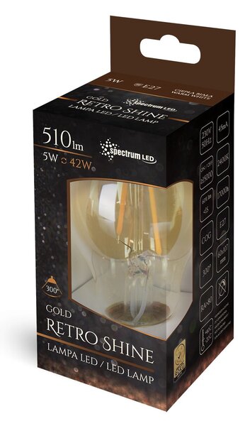 Spectrum LED LED žárovka teplá E-27 230V 5W Edison 14459