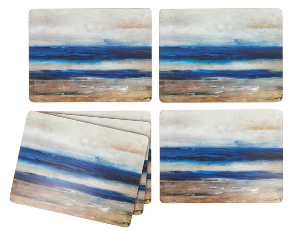 KitchenCraft Prostírání Creative Tops Blue Abstract, 4ks korek 5176611