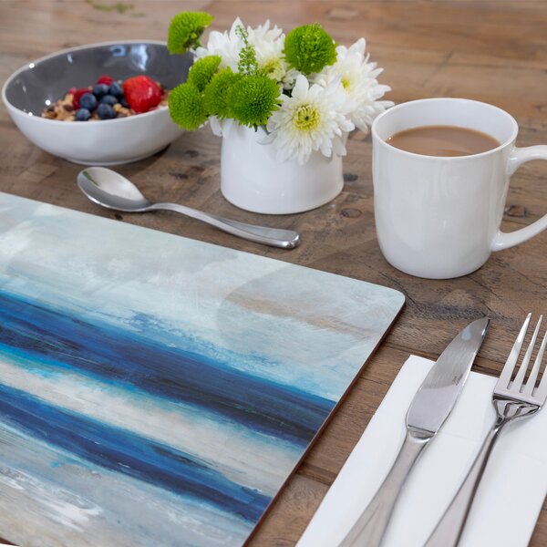 KitchenCraft Prostírání Creative Tops Blue Abstract, 4ks korek 5176611