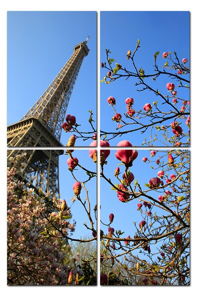 Obraz na plátně - Eiffelova věž v jarním období - obdélník 734D (90x60 cm)