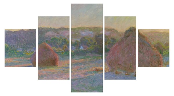 Obraz - Claude Monet, Stacks of Wheat (End of Summer), reprodukce (125x70 cm)