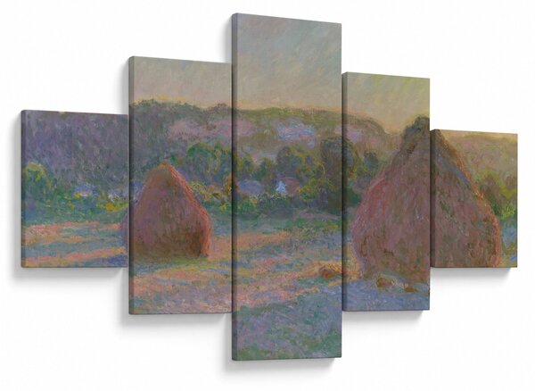 Obraz - Claude Monet, Stacks of Wheat (End of Summer), reprodukce (125x70 cm)