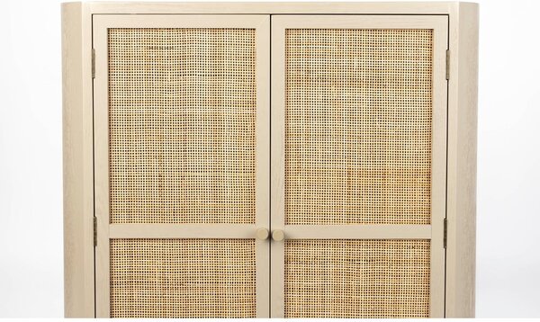 Krémová ratanová skříňka 80x100 cm Amaya – White Label