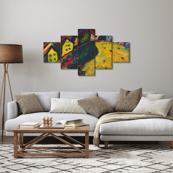 Obraz - Vasily Kandinsky, Houses at Murnau, reprodukce (125x70 cm)