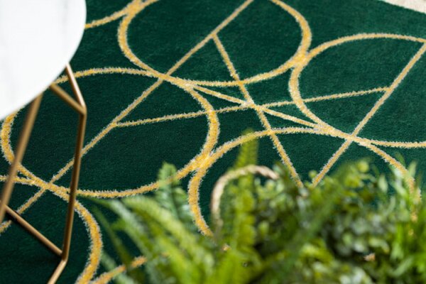 Koberec EMERALD exkluzivní 1010 glamour, styl kruhy flekově zelený/zlatý