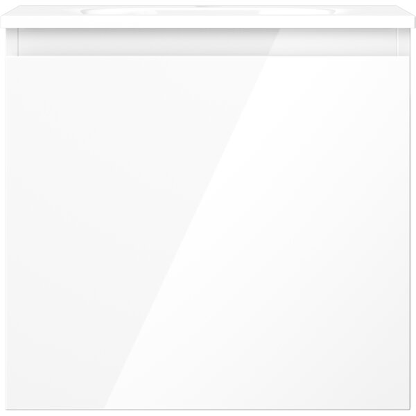 Mexen Orio, koupelnová skříňka 50 cm s umyvadlem Vela, 1 zásuvka, bílá lesklá, 91A10-05047-1-BF00-W23M00
