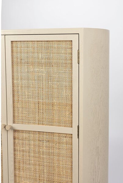 Krémová ratanová skříňka 80x100 cm Amaya – White Label