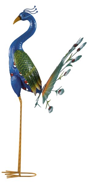 LIVARNO home Kovový dekorativní pták (páv (roztažený ocas)) (100361129001)