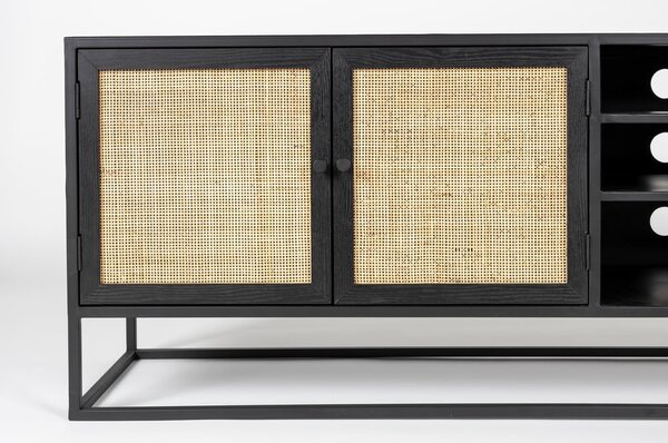 Černý ratanový TV stolek 38x55 cm Guuji – White Label
