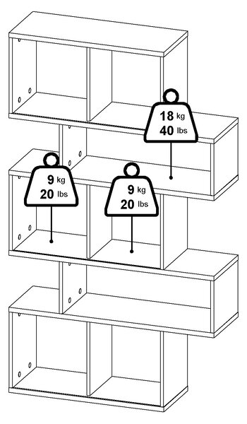 Policová knihovna Maze 71738 jackson/černý mat - Tvilum