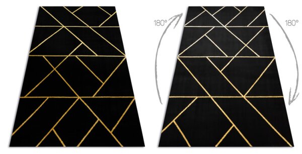 Koberec EMERALD exkluzivní 1012 glamour, sty geometrický černý/zlatý