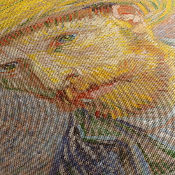 Obraz - Vincent van Gogh, Self-Portrait with a Straw Hat (The Potato Peeler), reprodukce (125x70 cm)