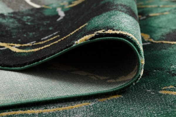 Koberec EMERALD exkluzivní 1018 glamour, styl marmur lahvově zelený/zlatý