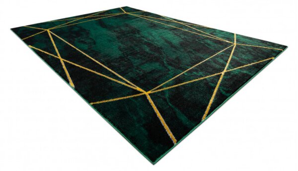 Koberec EMERALD exkluzivní 1022 glamour, styl geometrický, marmur lahvově zelený/zlatý