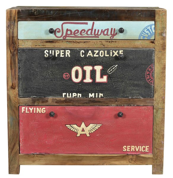 SOB Nábytek - Dřevěný botník masiv Racetrack recyklované dřevo - STM05762-98