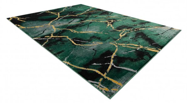 Koberec EMERALD exkluzivní 1018 glamour, styl marmur lahvově zelený/zlatý