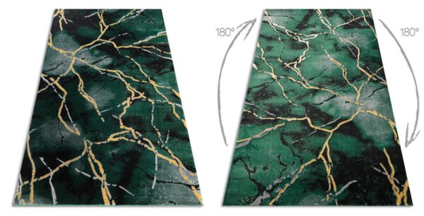 Koberec EMERALD exkluzivní 1018 glamour, styl marmur lahvově zelený/zlatý