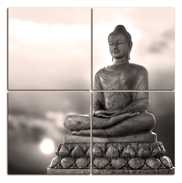 Obraz na plátně - Buddha a západ slunce - čtverec 359FD (100x100 cm)