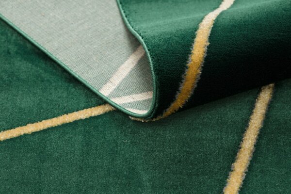 Koberec EMERALD exkluzivní 1013 glamour, styl geometrický lahvově zelený/zlatý