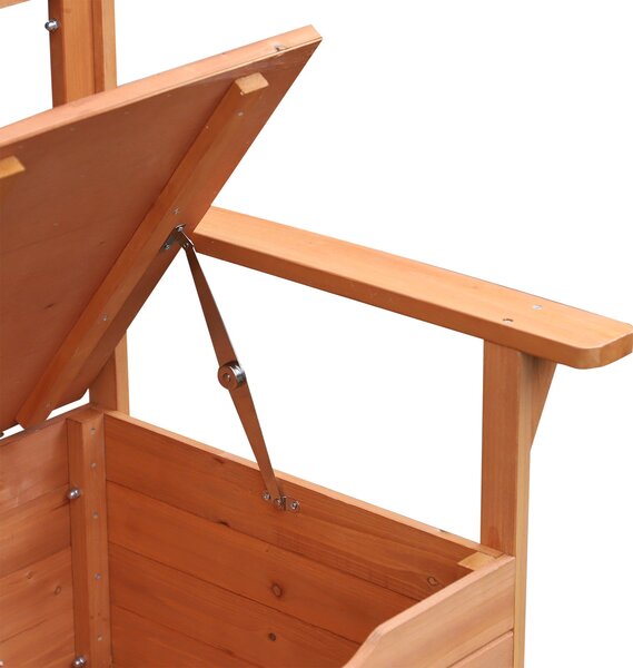 Zahradní lavice Outsunny z jedlového dřeva s úložným prostorem rozměry 112D x 58Š x 84V cm | Aosom