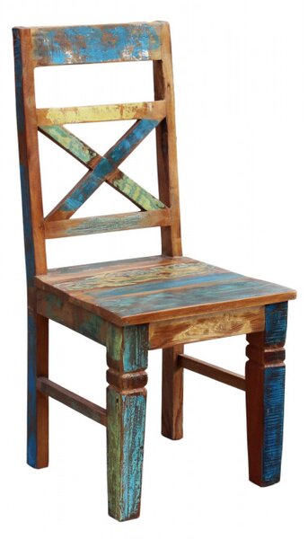 Set 2 barevných židlí z recyklovaného dřeva Openwater