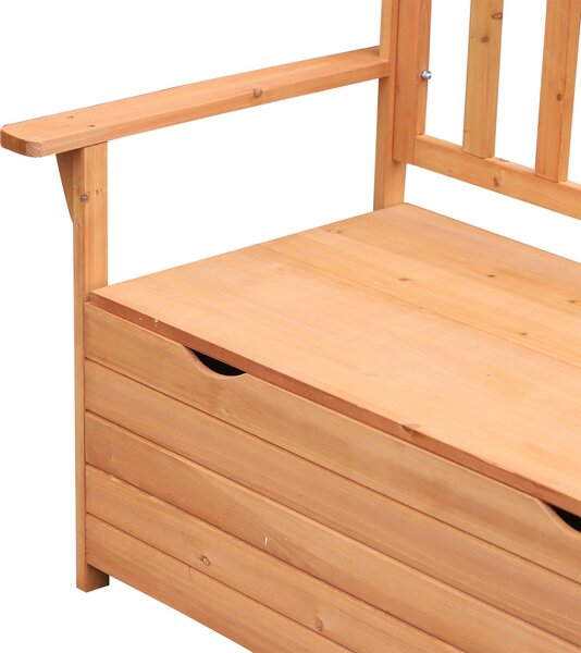Zahradní lavice Outsunny z jedlového dřeva s úložným prostorem rozměry 112D x 58Š x 84V cm | Aosom