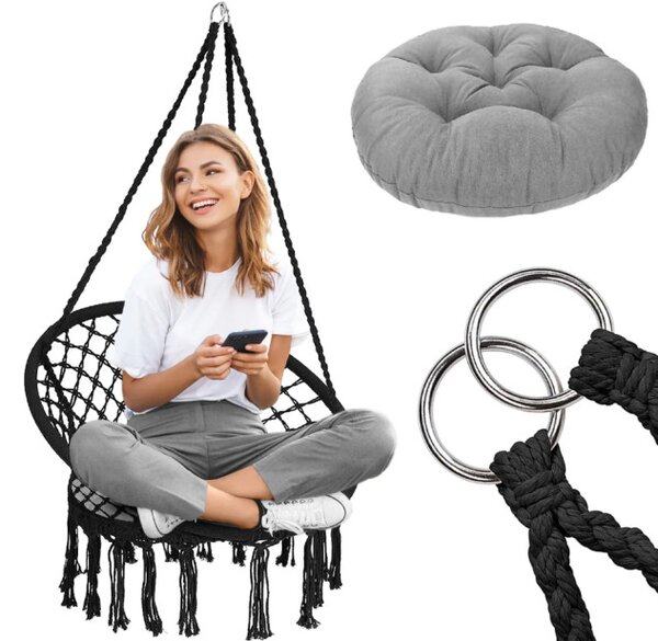 Závěsné křeslo BOHO 490129A černé