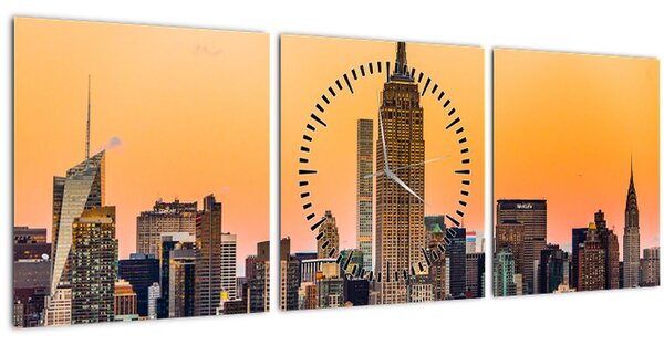 Obraz New Yorku (s hodinami) (90x30 cm)