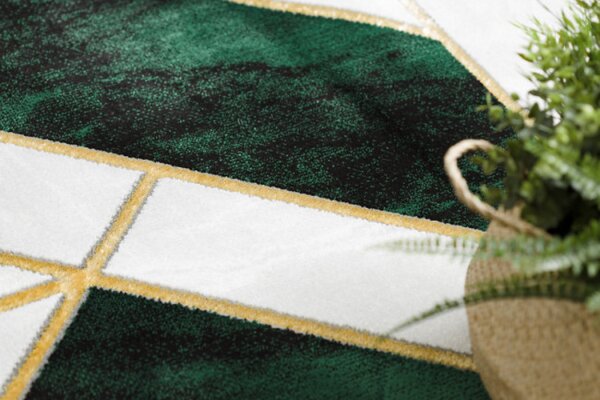 Koberec EMERALD exkluzivní 1015 kruh - glamour, marmur, geometrický zelený/zlatý