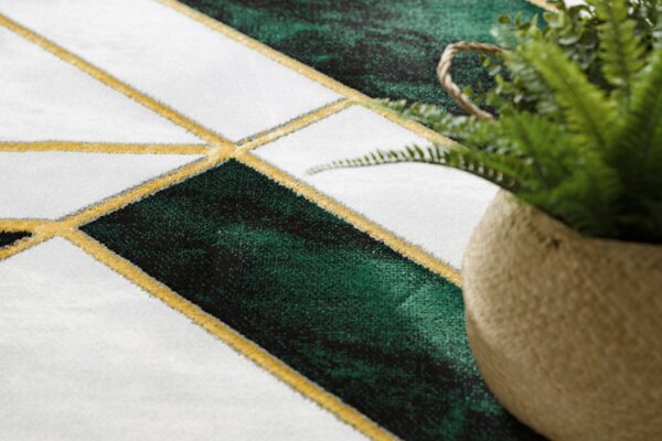 Koberec EMERALD exkluzivní 1015 kruh - glamour, marmur, geometrický zelený/zlatý