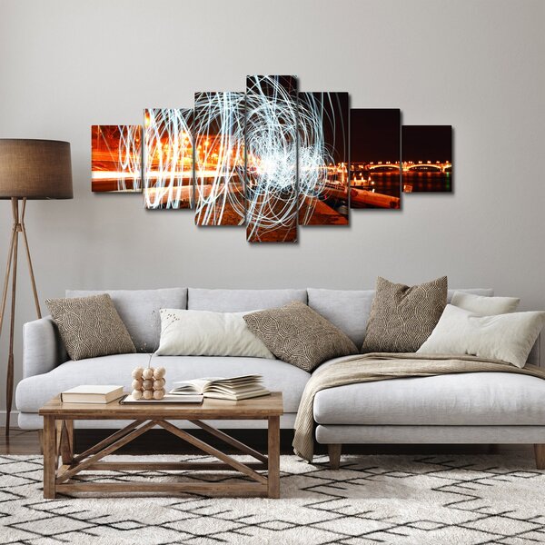 Obraz světelných vln (210x100 cm)