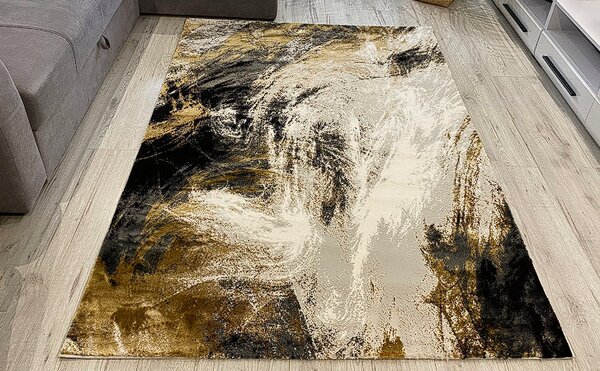 HU Hnědo-šedý moderní koberec Artiste 25299A-Hnědo-šedý Rozměr: 60x110 cm