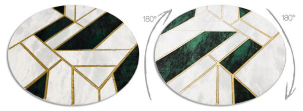 Koberec EMERALD exkluzivní 1015 kruh - glamour, marmur, geometrický zelený/zlatý