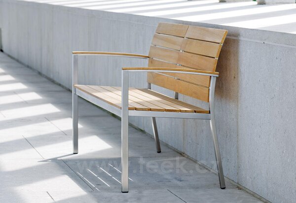 Stern Nerezová lavice Savona, Stern,160x55x80 cm, rám nerez, teak