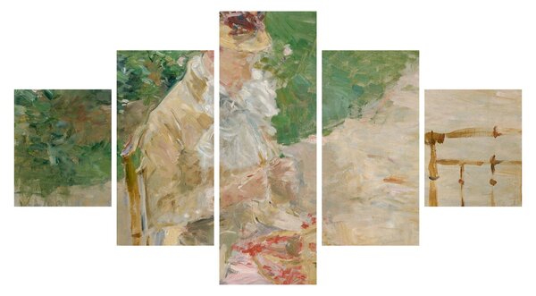 Obraz - Berthe Morisot French, Young Woman Knitting, reprodukce (125x70 cm)