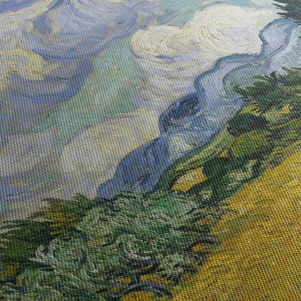 Obraz - Vincent van Gogh, Wheat Field with Cypresses, reprodukce (125x70 cm)
