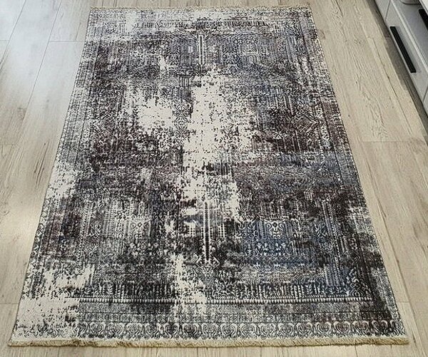 HU Šedo-modrý orientální koberec Banco 10137-BLUE Rozměr: 60x110 cm