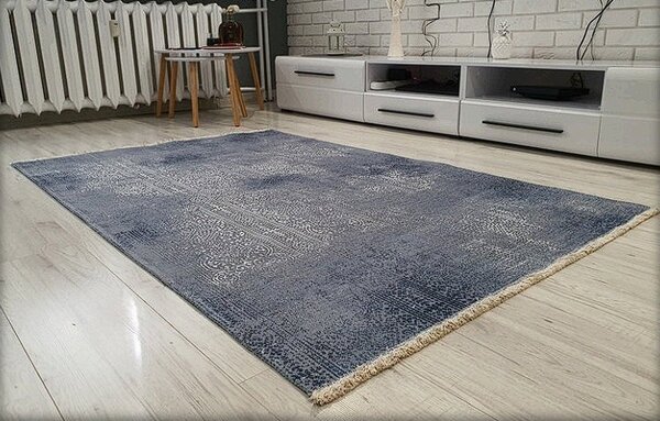 HU Modrý orientální koberec Banco 1030-BLUE Rozměr: 60x110 cm